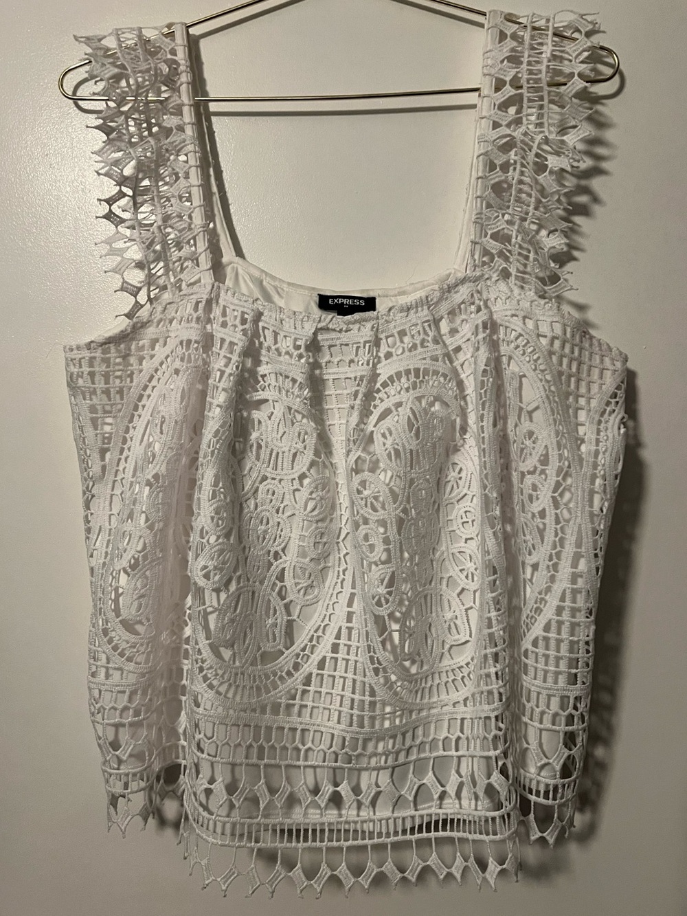 Express White Crochet Lace Camisole Tank